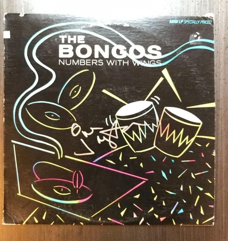 * JAMES MASTRO * signed vinyl album * THE BONGOS * NUMBERS WITH WINGS * 2
