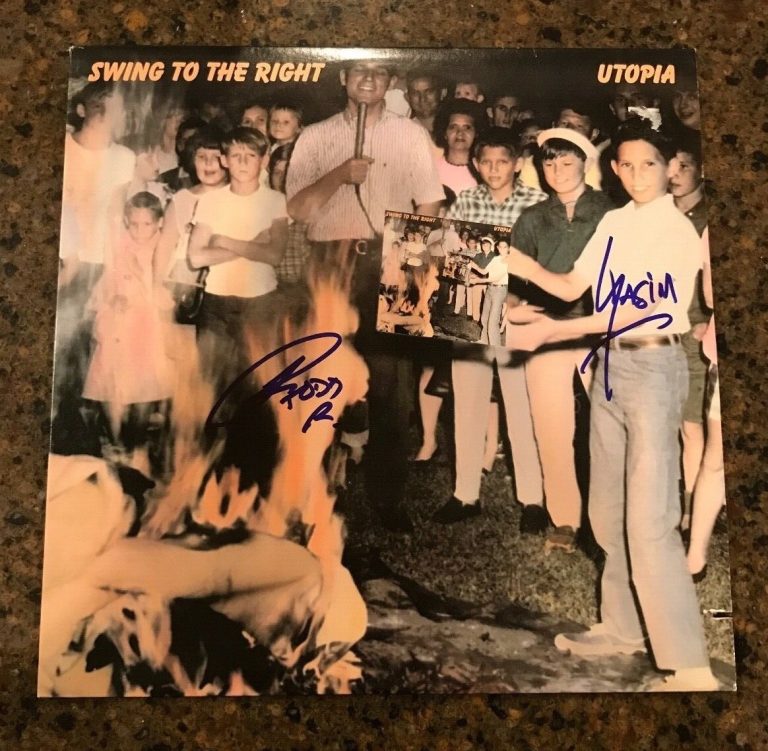 * UTOPIA *  signed vinyl album * SWING TO THE RIGHT * TODD RUNDGREN & KASIM * 1