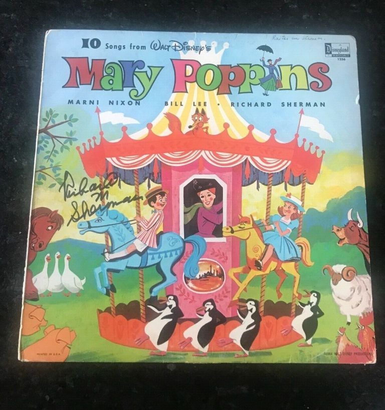 * RICHARD M. SHERMAN * signed soundtrack album * MARY POPPINS * COMPOSER * 1