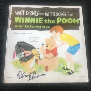 * RICHARD M. SHERMAN * signed soundtrack album * WINNIE THE POOH * COMPOSER * 1