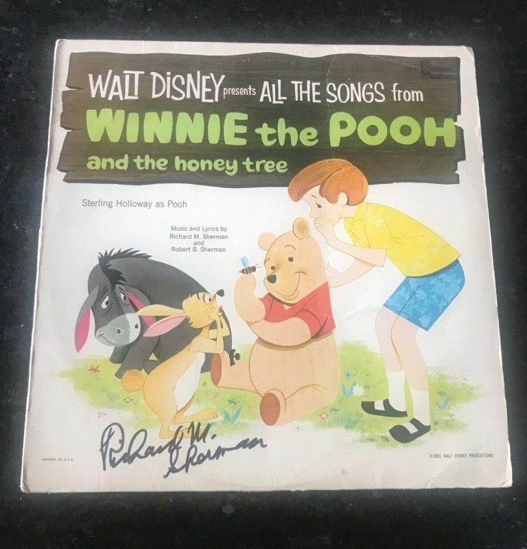 * RICHARD M. SHERMAN * signed soundtrack album * WINNIE THE POOH * COMPOSER * 1