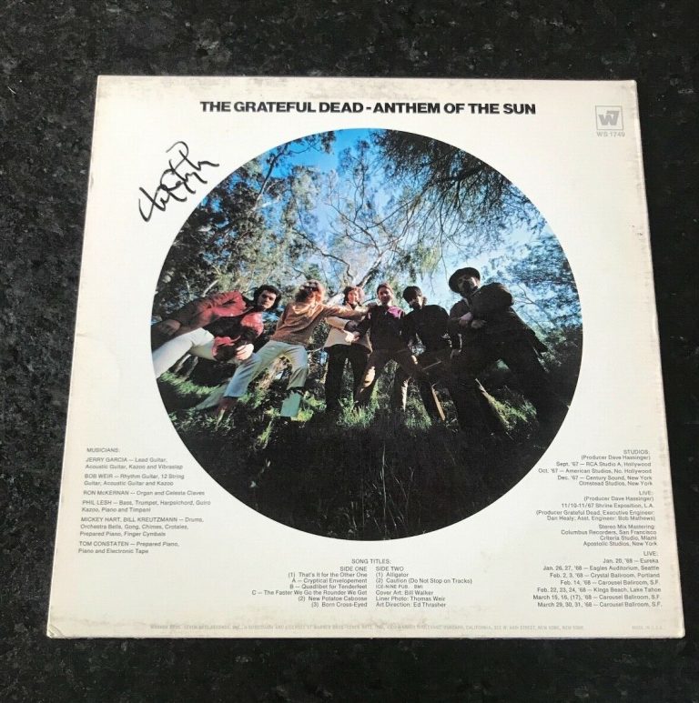 * TOM CONSTANTEN * signed vinyl album * GRATEFUL DEAD * ANTHEM OF THE SUN * 2