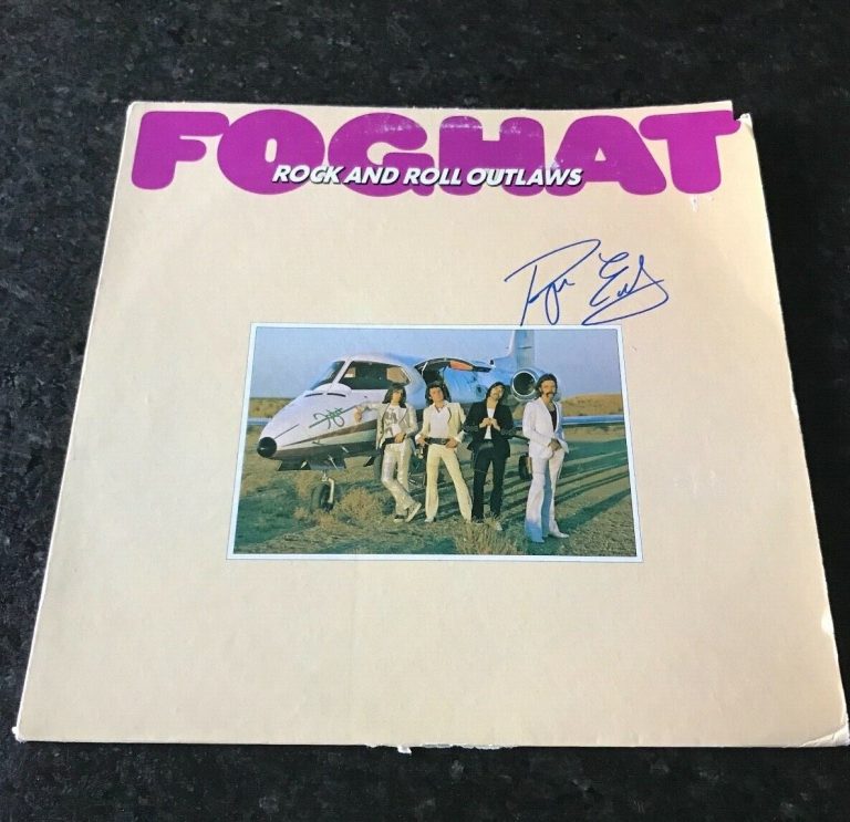 * ROGER EARL * signed vinyl album * ROCK AND ROLL OUTLAWS * FOGHAT DRUMMER * 1