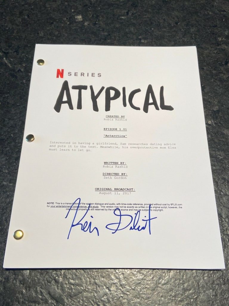 * KEIR GILCHRIST * signed full tv show script * ATYPICAL * COA * 1