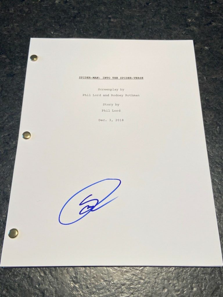 * SHAMEIK MOORE * signed movie script * SPIDER-MAN: INTO THE SPIDER-VERSE * 1