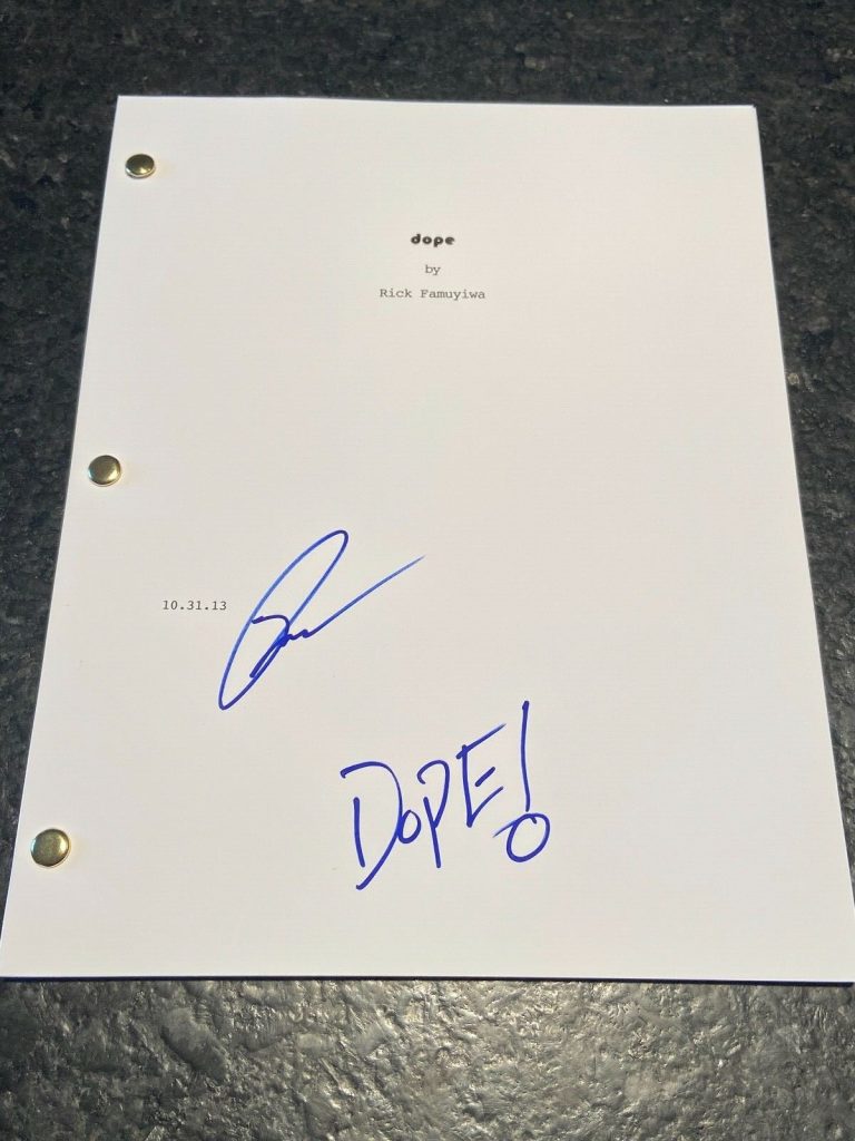 * SHAMEIK MOORE * signed movie script * DOPE * 1