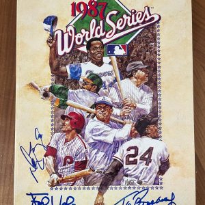* 1987 WORLD SERIES * signed program * TWINS * BAYLOR, VIOLA, BRUNANSKY * 1