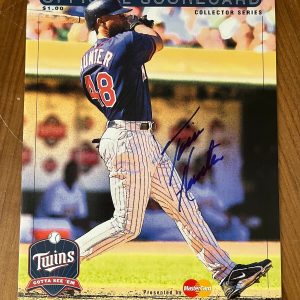 * TORII HUNTER * signed scorecard * MINNESOTA TWINS * 1