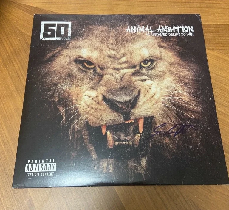 * 50 CENT * signed vinyl album * ANIMAL AMBITION * CURTIS JACKSON * COA 1