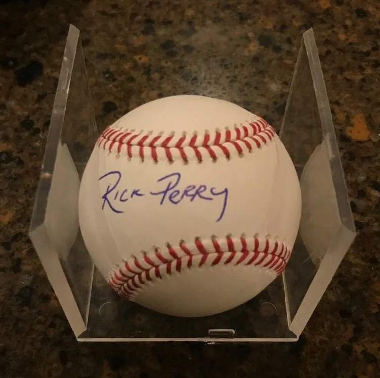 * RICK PERRY * signed autographed OMLB baseball * TEXAS GOVERNOR * TRUMP * 1