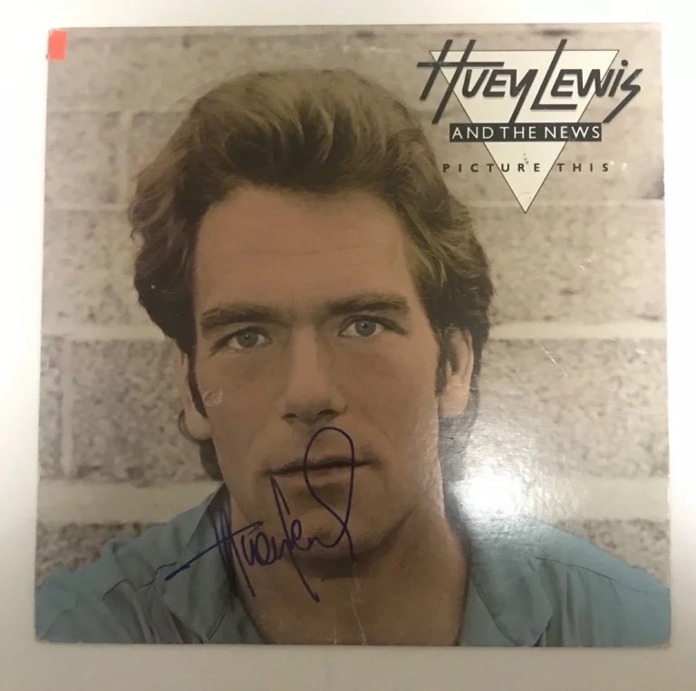 * HUEY LEWIS * signed autographed vinyl album * PICTURE THIS * 1