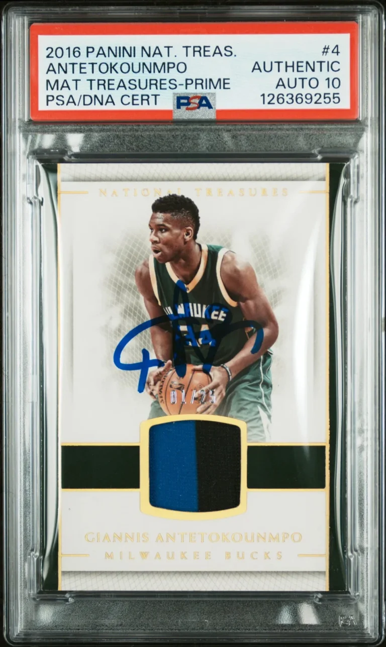 Giannis Antetokounmpo 2016 National Treasures #4 01/25 Signed Card PSA Auto 10