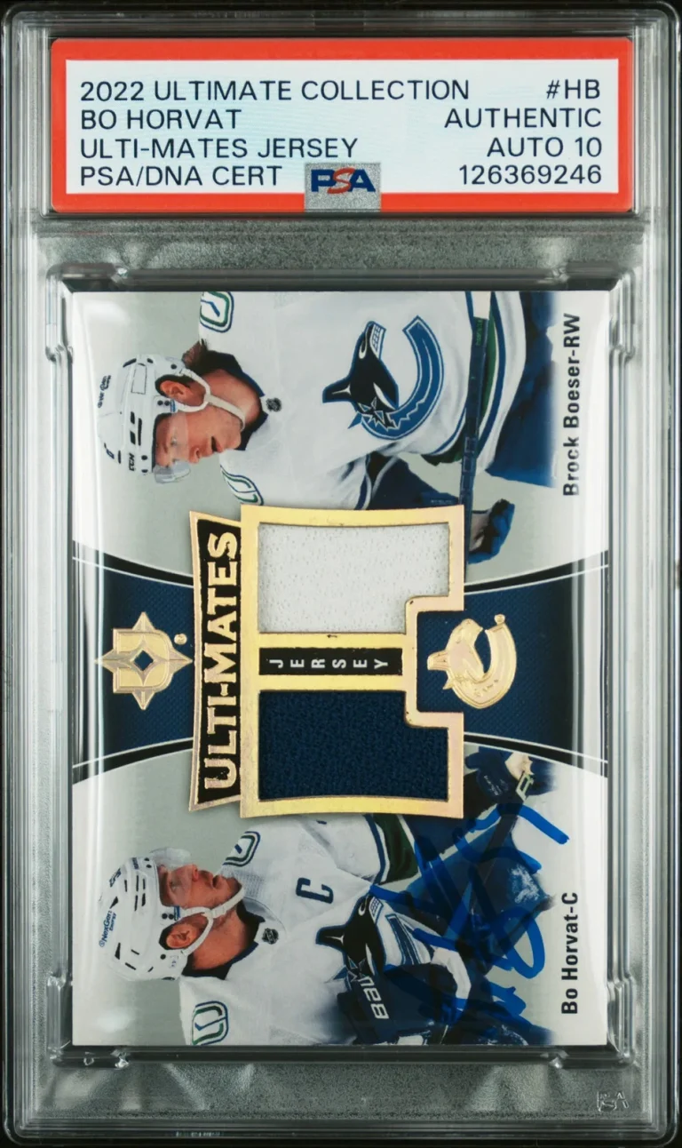 Bo Horvat 2022 Upper Deck Ultimate Ulti-Mates Jersey #HB Signed Card PSA Auto 10