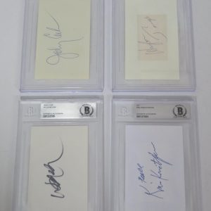 THE HIGHWAYMEN Signed Autograph Auto Slab Set x 4 Johnny Cash, Waylon + BAS JSA