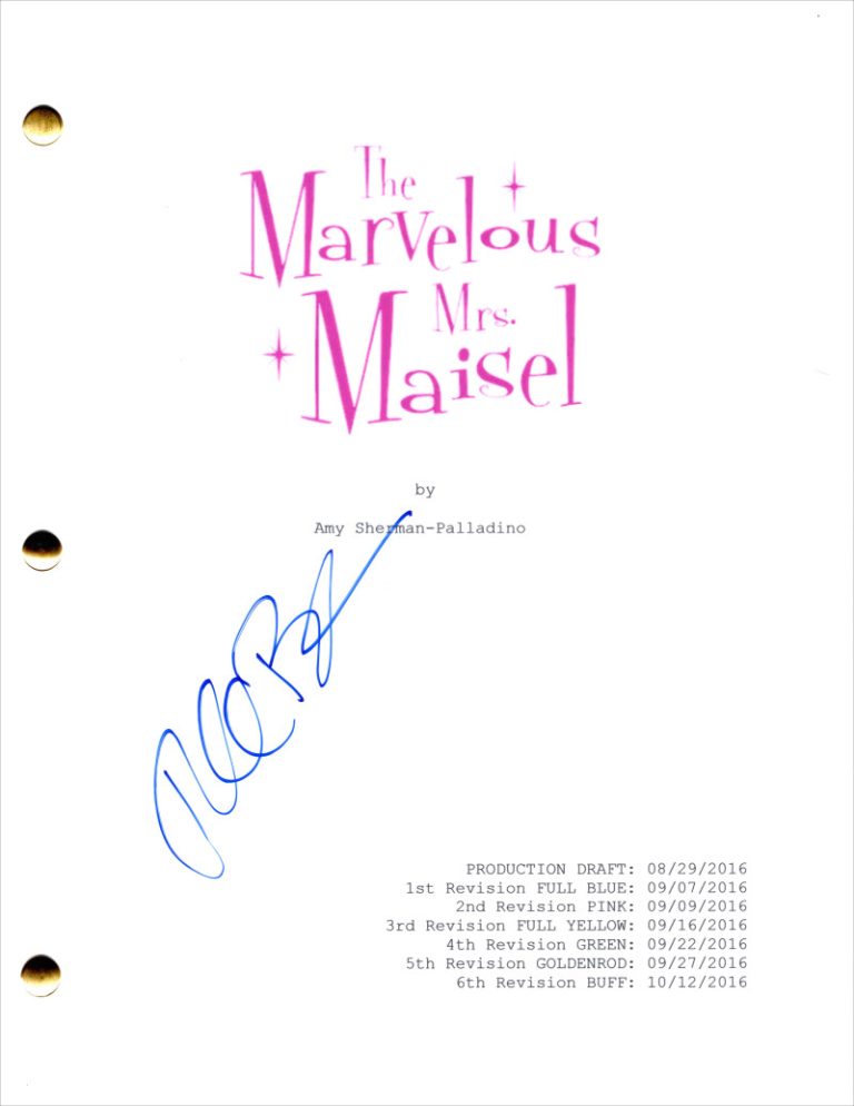 Rachel Brosnahan Signed Autograph The Marvelous Mrs Maisel Full Pilot Script
