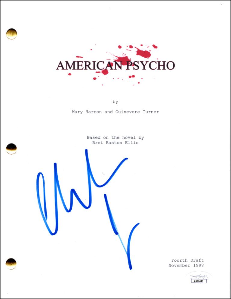 Christian Bale Signed Autograph American Psycho Full Movie Script Screenplay JSA