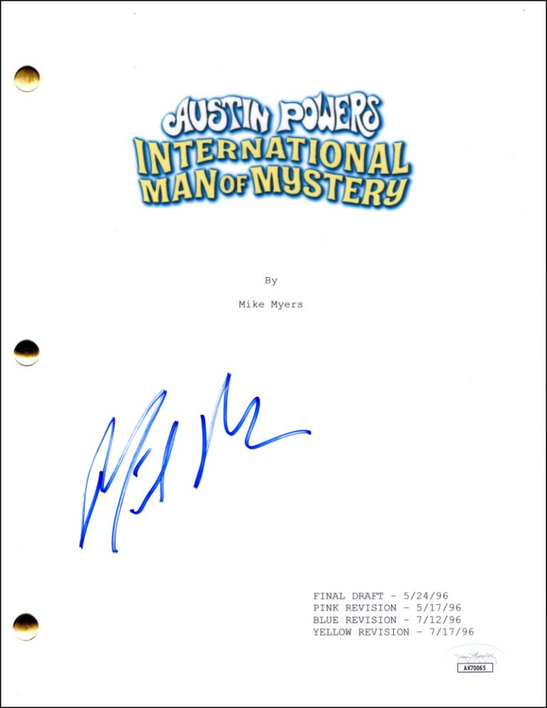 Mike Myers Signed Autograph Austin Powers Full Script Screenplay w/ JSA COA
