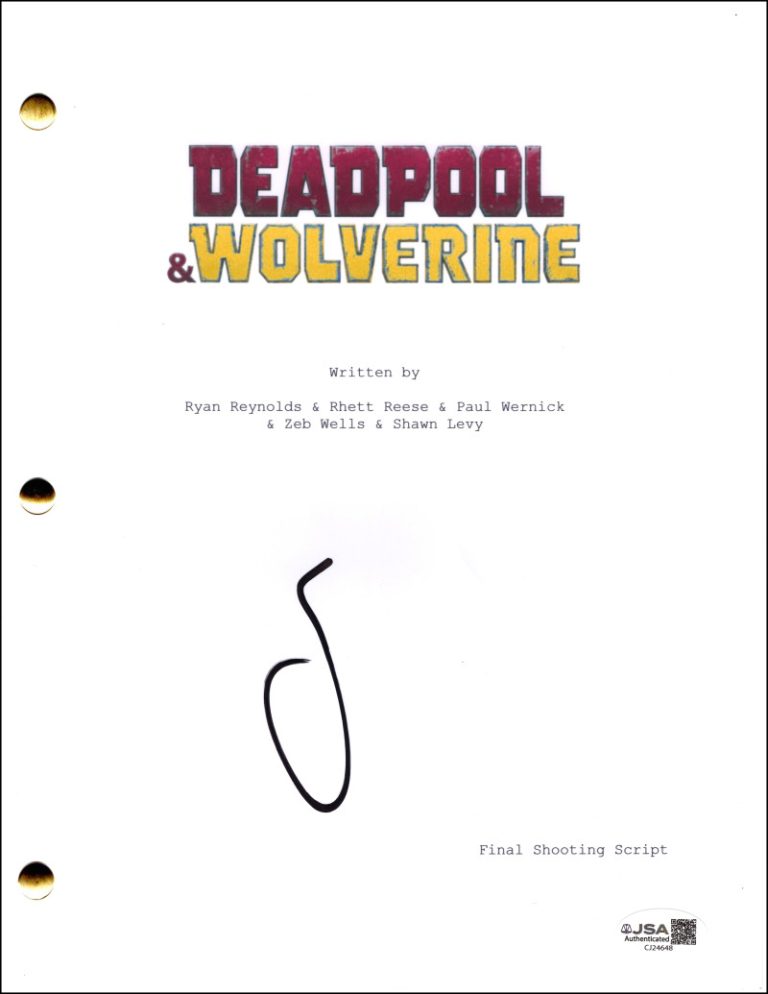 Hugh Jackman Signed Autograph Deadpool & Wolverine Full Movie Script w/ JSA COA