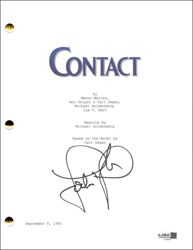 Jodie Foster Signed Autograph Contact Full Movie Script Screenplay w/ JSA COA