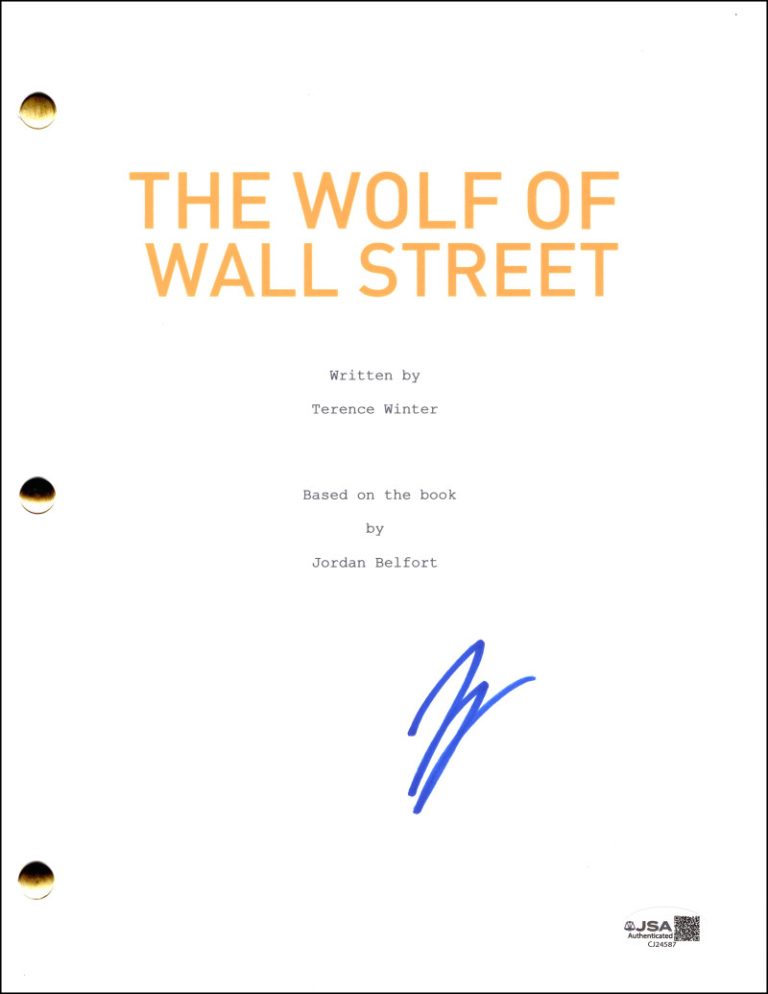 Leonardo DiCaprio Signed Autograph Wolf of Wall Street Full Movie Script JSA COA