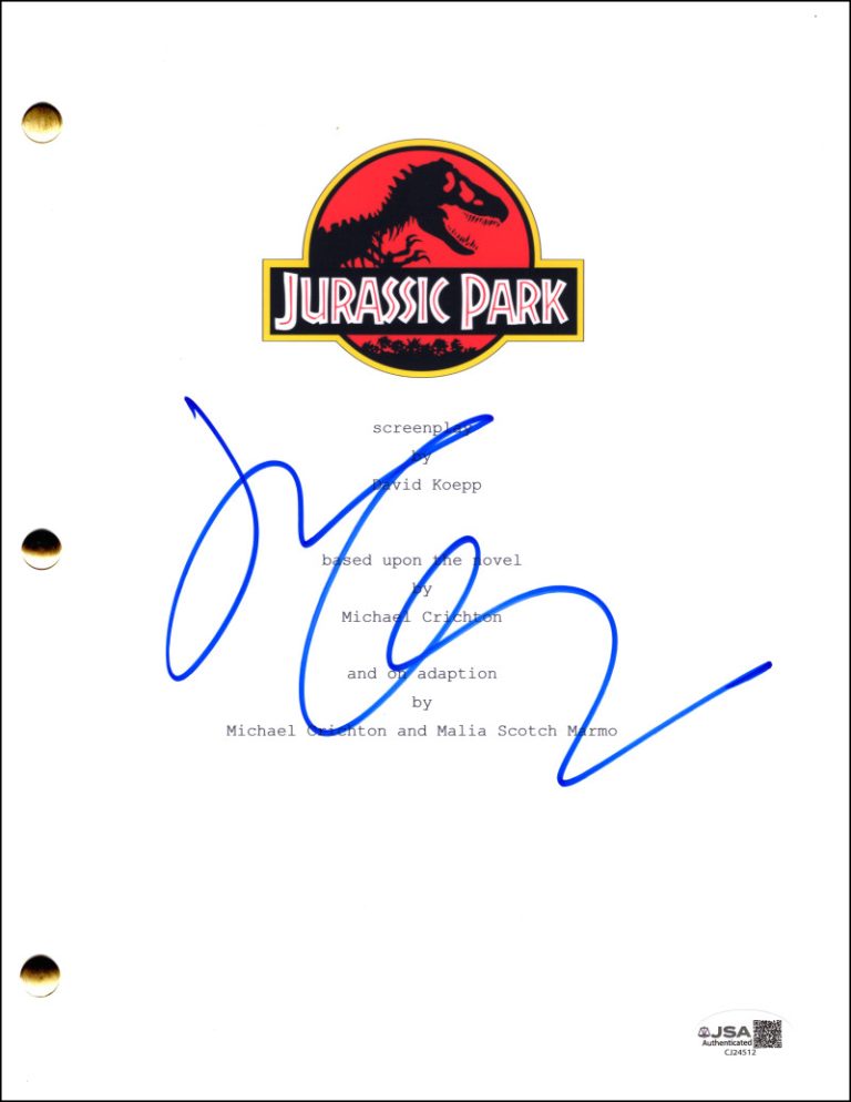 Jeff Goldblum Signed Autograph Jurassic Park Movie Script Screenplay w/ JSA COA