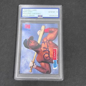 1994 Ron Gant Topps Stadium Club#123 Signed Card PSA 10 Autographed