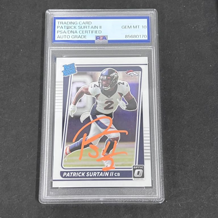 2021 Patrick Surtain II Panini Donruss Optic #244 Signed Card PSA 10 Autographed