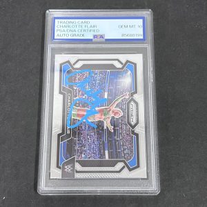 2024 Charlotte Flair Panini Prizm#28 Signed Card PSA 10 Autographed