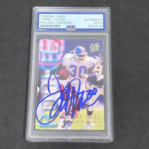 1995 Terrell Davis Fleer Ultra Extra#430 Signed Card PSA Auto Auth Autographed