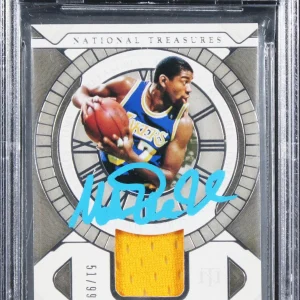 Magic Johnson Signed 2021 NT Timeless Mat #18 #51/99 Card Auto 10! BAS Slabbed