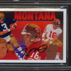49ers Joe Montana Signed 1991 Upper Deck Heroes #9 Card Auto Graded 10! BAS Slab