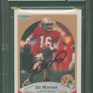 49ers Joe Montana Authentic Signed 1990 Fleer #10B Card Auto 10! BAS Slabbed