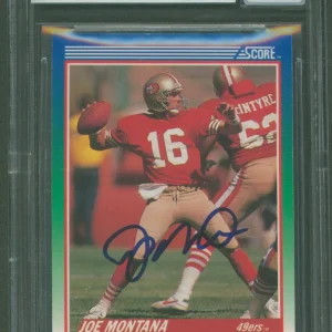 49ers Joe Montana Authentic Signed 1990 Score #1 Card Auto Grade 10! BAS Slabbed