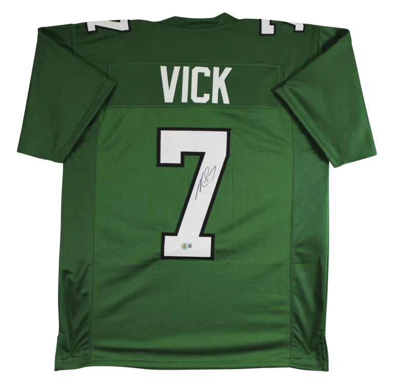 Michael Vick Authentic Signed Green Throwback Pro Style Jersey BAS Witnessed