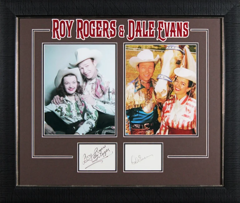 Dale Evans & Roy Rogers Hollywood Canteen Signed Framed Display BAS LOA