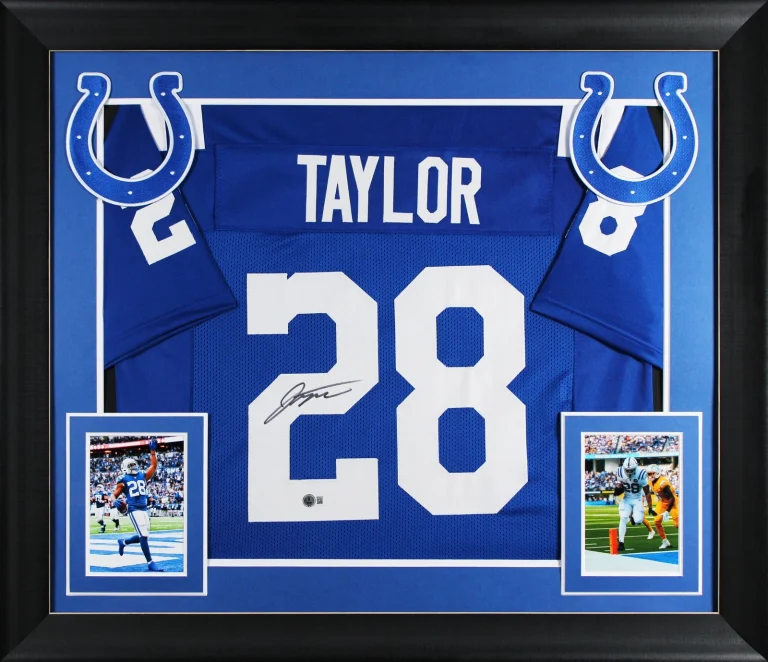 Jonathan Taylor Authentic Signed Blue Pro Style Framed Jersey BAS Witnessed