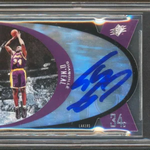 Magic Shaquille O'Neal Signed 1997 SPX #24 Card Auto Graded 10! BAS Slabbed