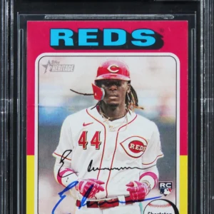 Reds Elly De La Cruz Signed 2024 Topps Heritage #473 RC Card Auto 10 BAS Slabbed