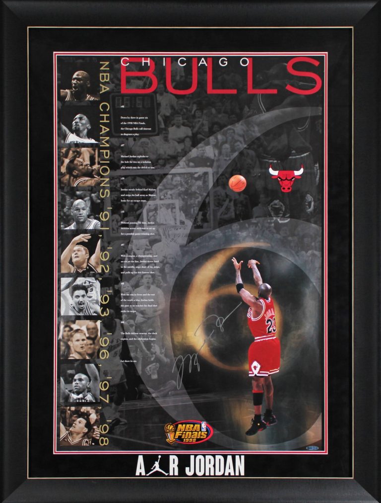 Bulls Michael Jordan Authentic Signed 22x34 Poster Autographed UDA #BAF01431