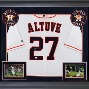 Astros Jose Altuve Authentic Signed White Majestic Cool Base Framed Jersey JSA