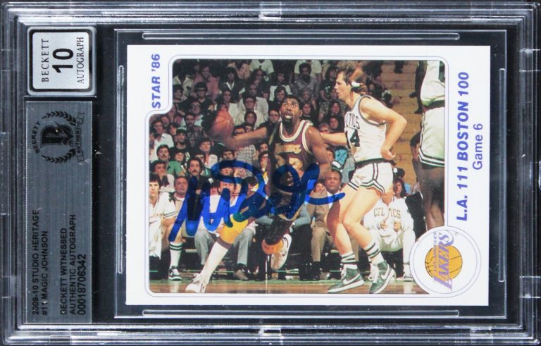 Lakers Magic Johnson Signed 2009 Studio Heritage #11 Card Auto 10! BAS Slabbed