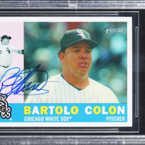 White Sox Bartolo Colon Authentic Signed 2009 Topps Heritage #516 Card BAS Slab