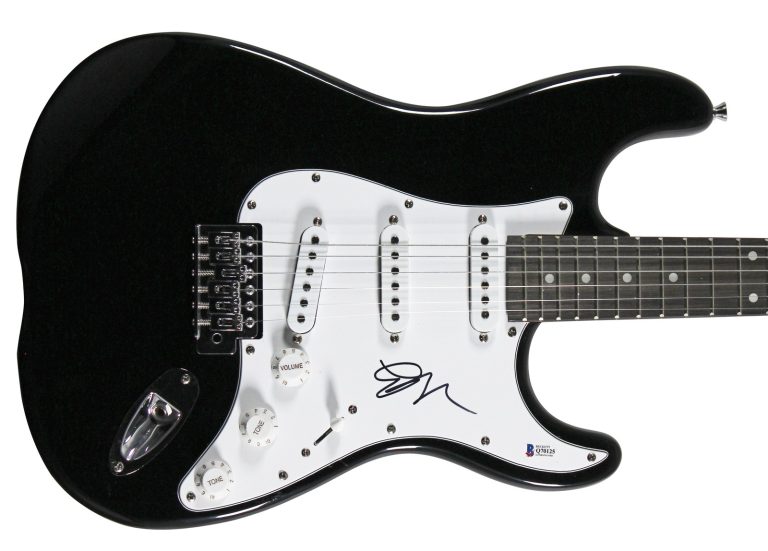 Emily Ratajkowski Authentic Signed Black Electric Guitar Autographed BAS #Q70125