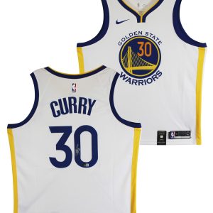 Warriors Stephen Curry Authentic Signed White Nike Swingman Jersey BAS #AB77765