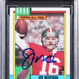 49ers Joe Montana Signed 1990 Topps Disclaimer Back #13 Card Auto 10! BAS Slab