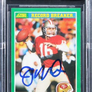 49ers Joe Montana Signed 1989 Score #329 Card Auto Graded Gem Mint 10! BAS Slab