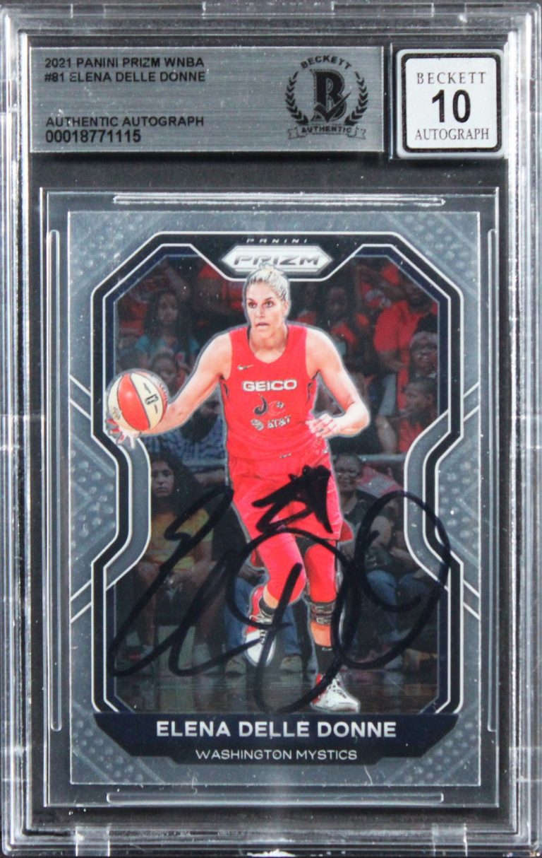Mystics Elena Delle Donne Signed 2021 Panini Prizm #81 Card Auto 10! BAS Slab 2