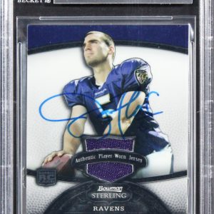 Ravens Joe Flacco Signed 2008 Bowman Sterling #148A RC 264/569 Card BAS Slabbed