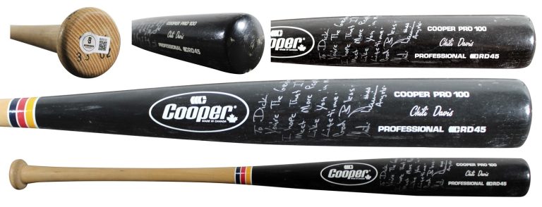 Giants Chili Davis Signed Game Used Cooper Pro 100 Player Model Bat BAS #BU55133