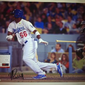 Yasiel Puig Signed/Autographed 16x20 Canvas Los Angeles Dodgers 2013 ROY PSA/DNA